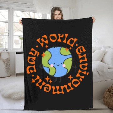 Discover world environment day Fleece Blankets