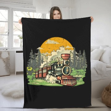 Discover Christmas North Pole Polar Express All Abroad Xmas Fleece Blankets