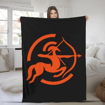 Discover Zodiac Sagittarius Arc Icon Minimalistic In Red Fleece Blankets