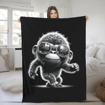 Discover Gorilla With Sunglasses Fleece Blankets