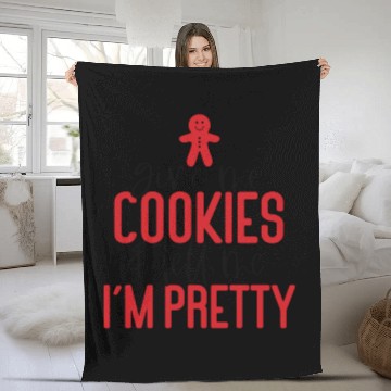 Discover Gingerbread Man Gift Phrase Fleece Blankets