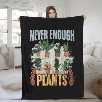 Discover Never Enough Plants Retro Gardening Humor A Plant Fleece Blankets
