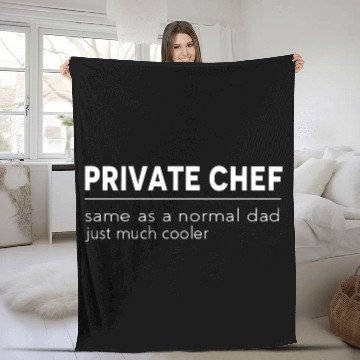 Discover Funny Cooking Quote for Dad Private Chef Fleece Blankets