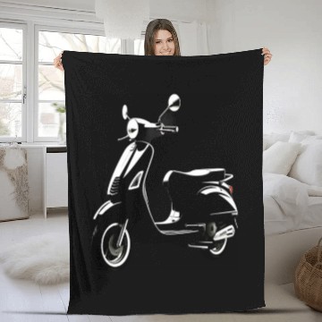 Discover Scooter Motorcycle Moped Rider Fleece Blankets