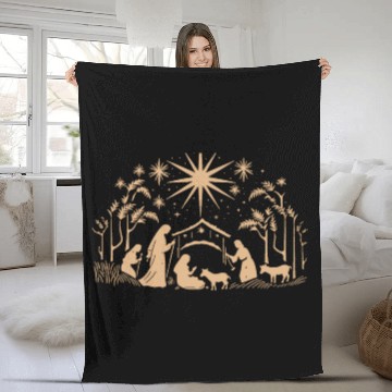 Discover Nativity Scene with Mary Joseph Baby Jesus Fleece Blankets