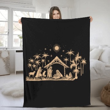 Discover Nativity Scene with Mary Joseph Baby Jesus Fleece Blankets