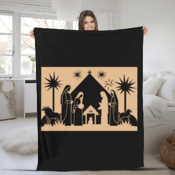 Discover Nativity Scene with Mary Joseph Baby Jesus Fleece Blankets