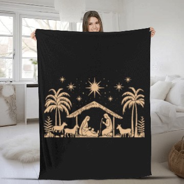 Discover Nativity Scene with Mary Joseph Baby Jesus Fleece Blankets