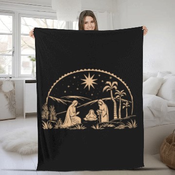 Discover Nativity Scene with Mary Joseph Baby Jesus Fleece Blankets