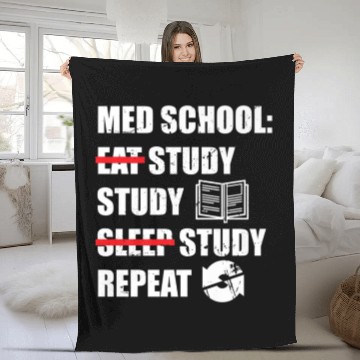 Discover Eat Study Sleep Repeat Funny Medical Student Fleece Blankets