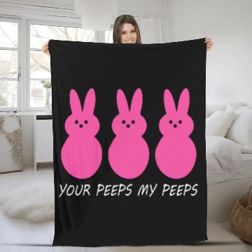 Discover Easter Bunny Peeps Dab Dabbing Fleece Blankets
