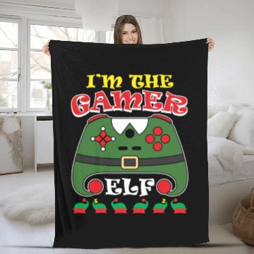 Discover Christmas Gamer The Gamer Elf Video Player Fleece Blankets