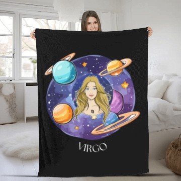 Discover Virgo zodiac sign Fleece Blankets