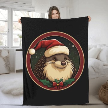 Discover Hedgehog Christmas Fleece Blankets
