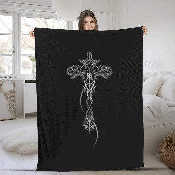 Discover Awesome Cyber Crucifix Cybersigilism For Geometric Fleece Blankets