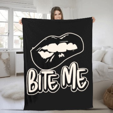 Discover Bite Me ©WhiteTigerLLC.Com LIKE US ON FACEBOOK Fleece Blankets