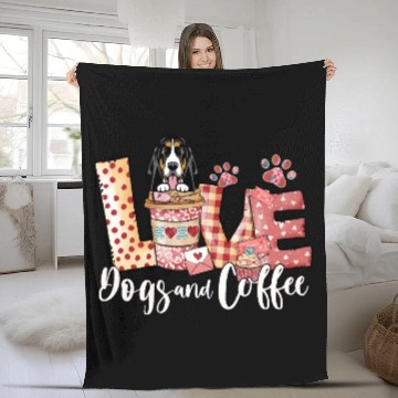 Discover Basset Dog Coffee Lover Dog Mom Valentines Day Fleece Blankets