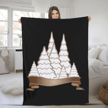 Discover beautiful gingerbread forest for Christmas Fleece Blankets