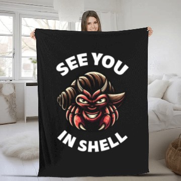 Discover Sea Creature Seafood Shells Hermit Crab Lover Fleece Blankets