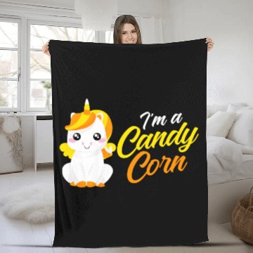 Discover Unicorn Candy Corn Candycorn Halloween Fleece Blankets