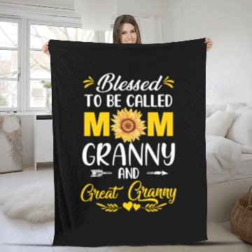 Discover Blessed To Be Called Mom Granny Great Granny Fleece Blankets