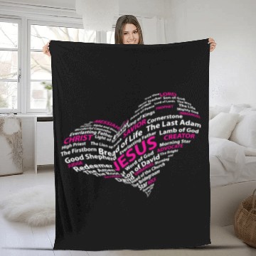 Discover Heartful Jesus Names Fleece Blankets-Faith's Embrace