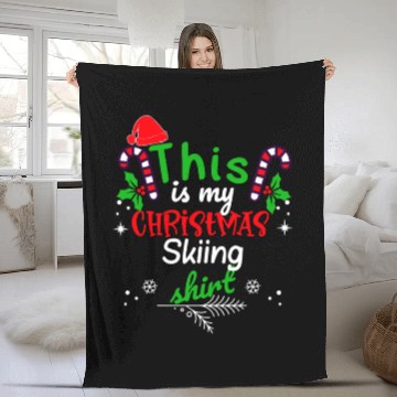 Discover This is my Christmas Skiing Fleece Blankets