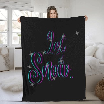 Discover let it snow Fleece Blankets