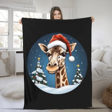 Discover Giraffe Christmas Fleece Blankets