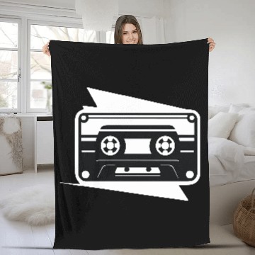Discover A vintage-inspired illustration of cassette tape Fleece Blankets