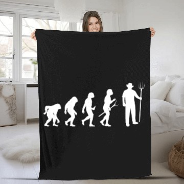 Discover Farmer Evolution Of Farmer Funny Farming Fleece Blankets