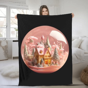 Discover Christmas Round Ornament Sublimation Fleece Blankets