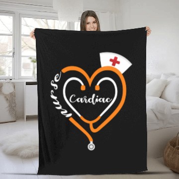 Discover Cardiac Nurse Halloween Stethoscope He Rn Fleece Blankets