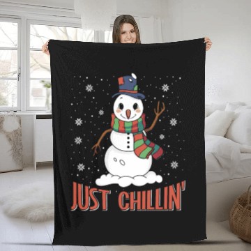 Discover Snowmen Just Chillin' Winter Time Snow Fleece Blankets