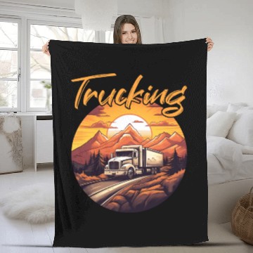 Discover Truck Driver Trucker Fleece Blankets