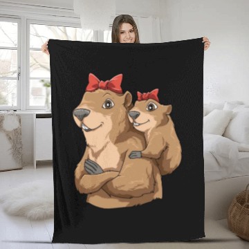 Discover Groundhog Marmot Mom for a Marmot lover groundhog Fleece Blankets