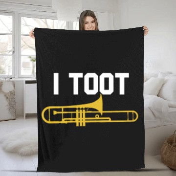 Discover I Toot Funny Trombone Player Jazz School Band Fleece Blankets