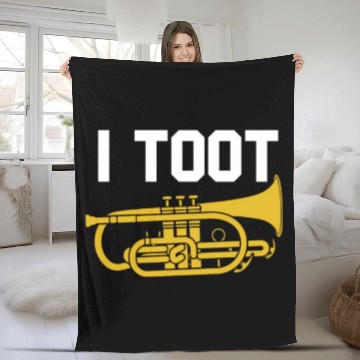 Discover I Toot Funny Mellophone Player Jazz School Band Fleece Blankets