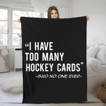 Discover Funny Hockey Cards Collector Gift Fleece Blankets