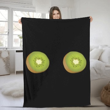 Discover Kiwi Boobs Breasts Bra Funny Women Fleece Blankets