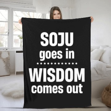Discover Soju Goes In Wisdom Comes Out Vodka k-pop Liquor Fleece Blankets