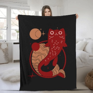 Discover Cat Fish - catfish - fish cat vector 3 colors Fleece Blankets