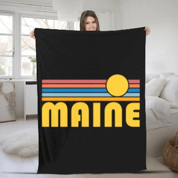 Discover Maine Sunset Maine Fleece Blankets