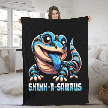 Discover Lizard Collector Reptile Lover Blue Tongue Skink Fleece Blankets