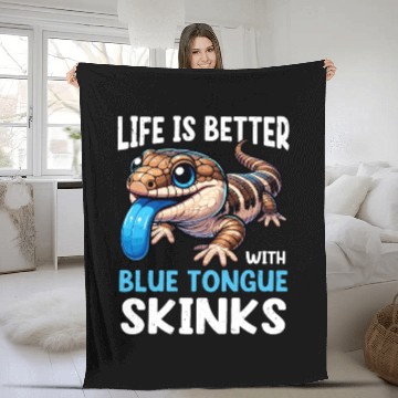 Discover Lizard Collector Reptile Lover Blue Tongue Skink Fleece Blankets