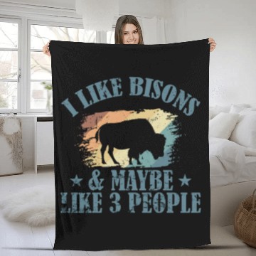 Discover I Like Bisons and Maybe Like 3 People Fleece Blankets