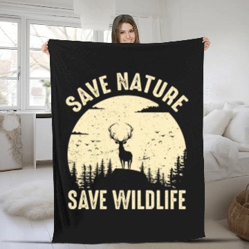 Discover Environment save nature wildlife Fleece Blankets