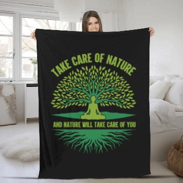 Discover Environment take care nature Fleece Blankets