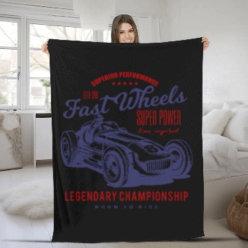 Discover Race Car Vintage Fleece Blankets