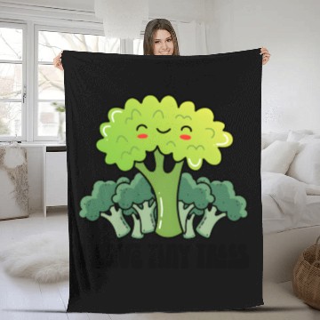 Discover Broccoli I Love Tiny Trees Fleece Blankets